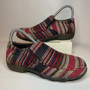 Roper Womens Southwest Striped Design Textile Slip On Western Shoes Size 6.5